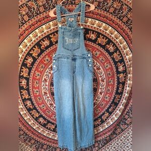 Juicy Couture Denim Rhinestone Bedazzled Wide Leg Dungarees